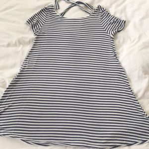 Loft Striped Tie Back Swing Dress
